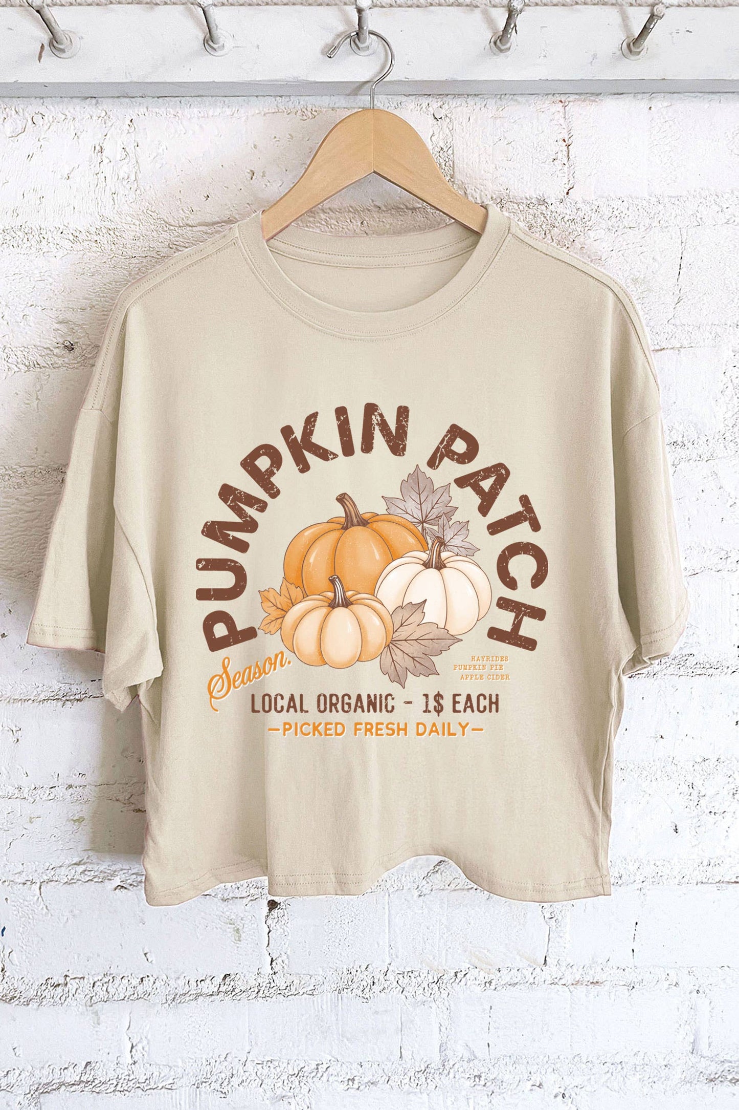 PUMPKIN PATCH GRAPHIC LONG CROP TOP