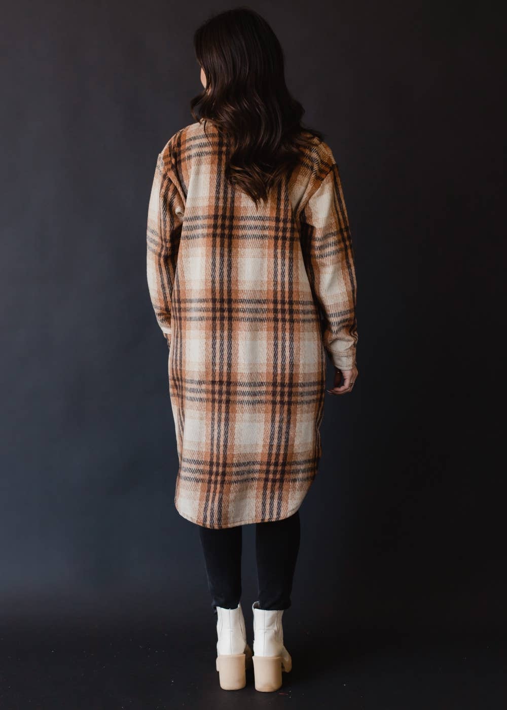 Brown, Tan & Rust Plaid Long Flannel