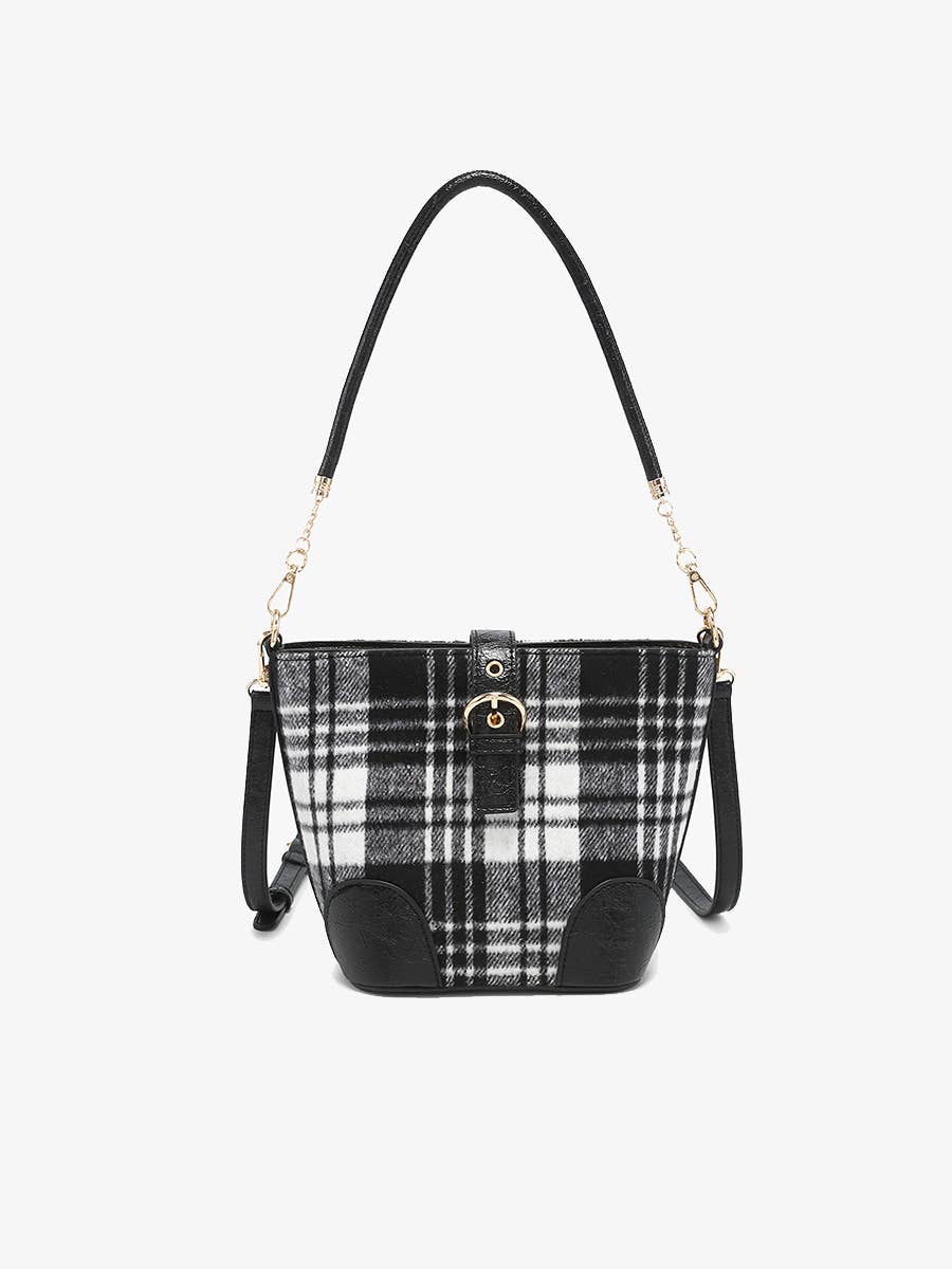 Georgina Plaid Contrast Bucket Bag