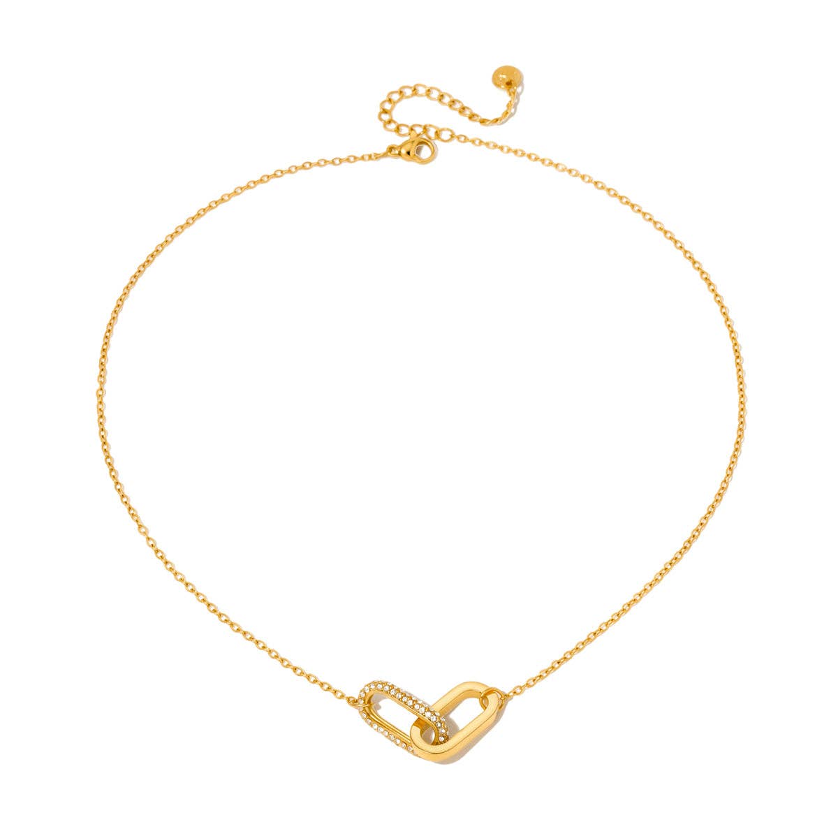 Linked with Diamonds Chain Necklace - WATERPROOF