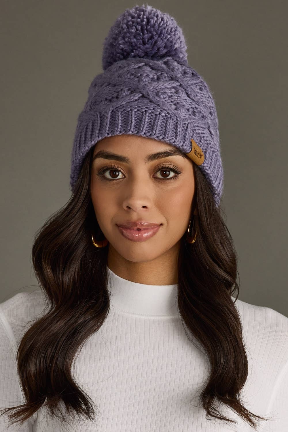 Periwinkle Knit Pom Hat