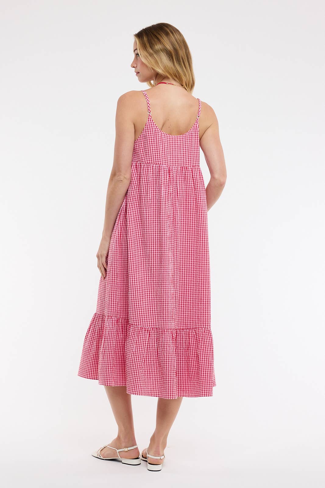 GINGHAM MIDI DRESS