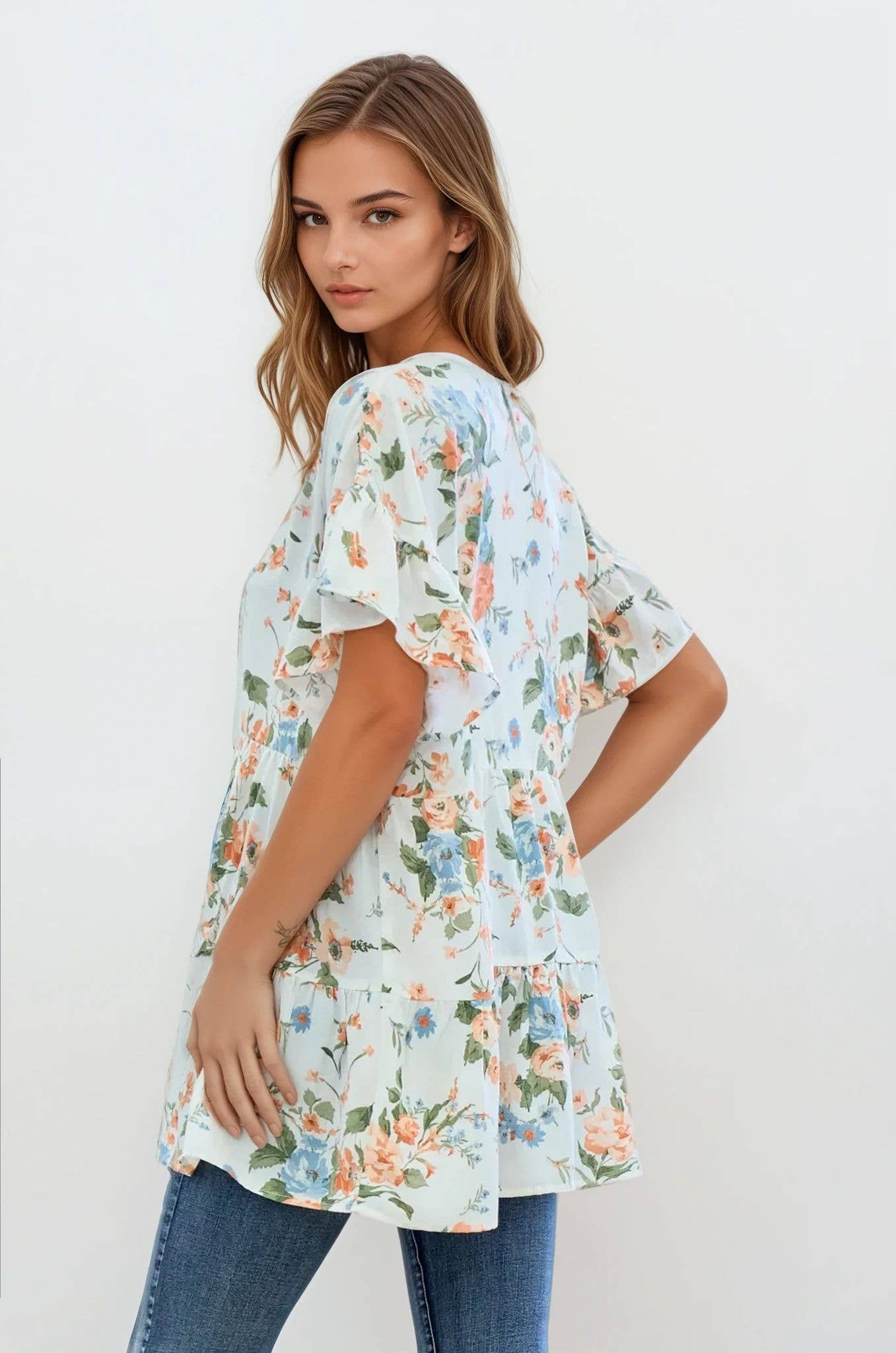 Tiered Floral Kimono