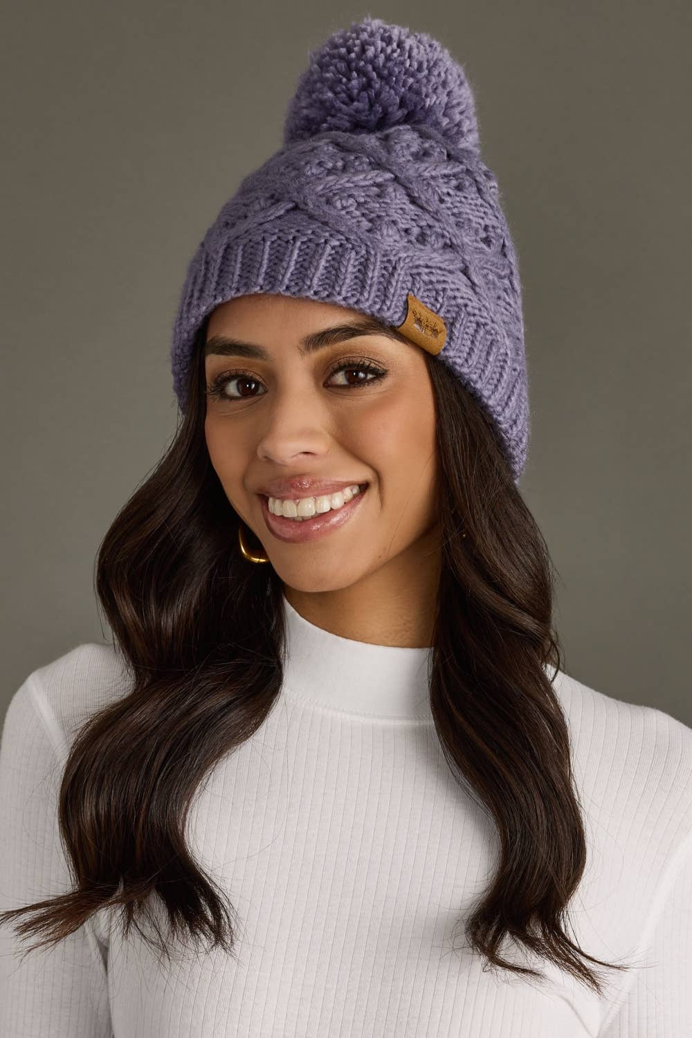 Periwinkle Knit Pom Hat