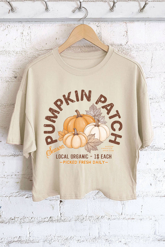 PUMPKIN PATCH GRAPHIC LONG CROP TOP