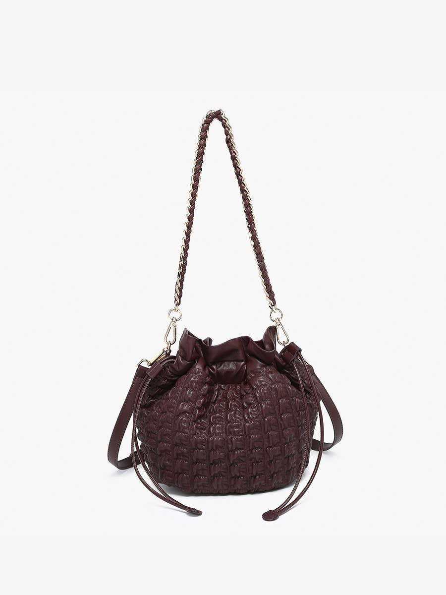 Berlin Cinched Bucket Bag w/ Gold Chain Strap