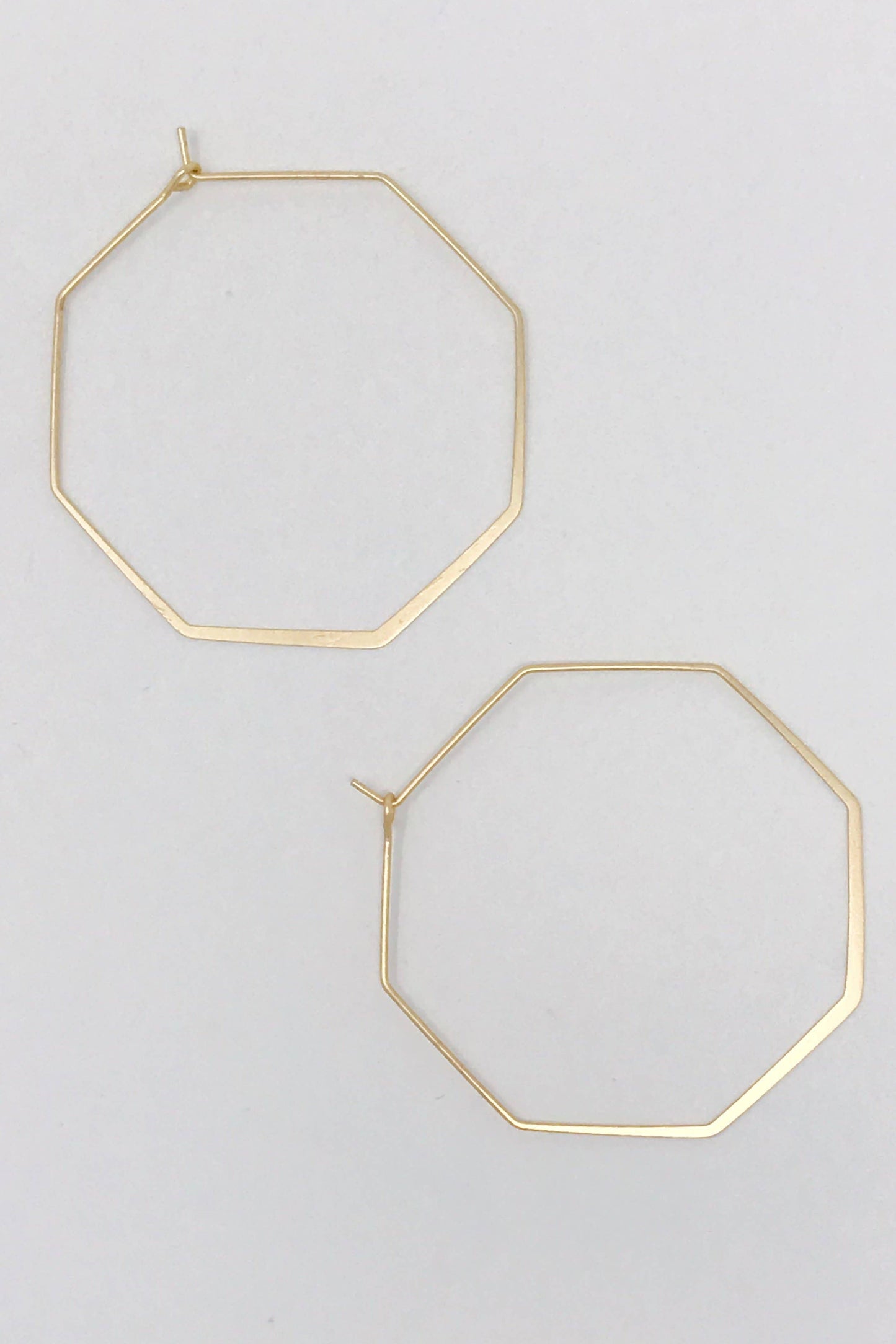 Octagon Wire Hoop Earrings