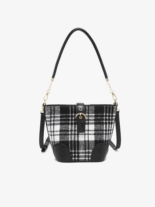 Georgina Plaid Contrast Bucket Bag
