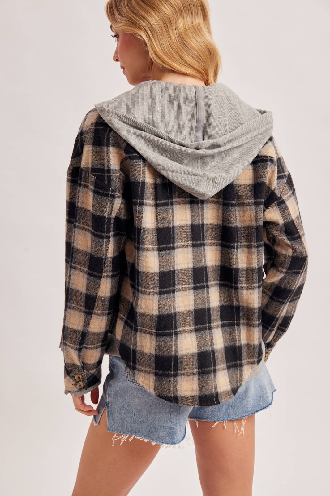 Plaid Hooded Shacket