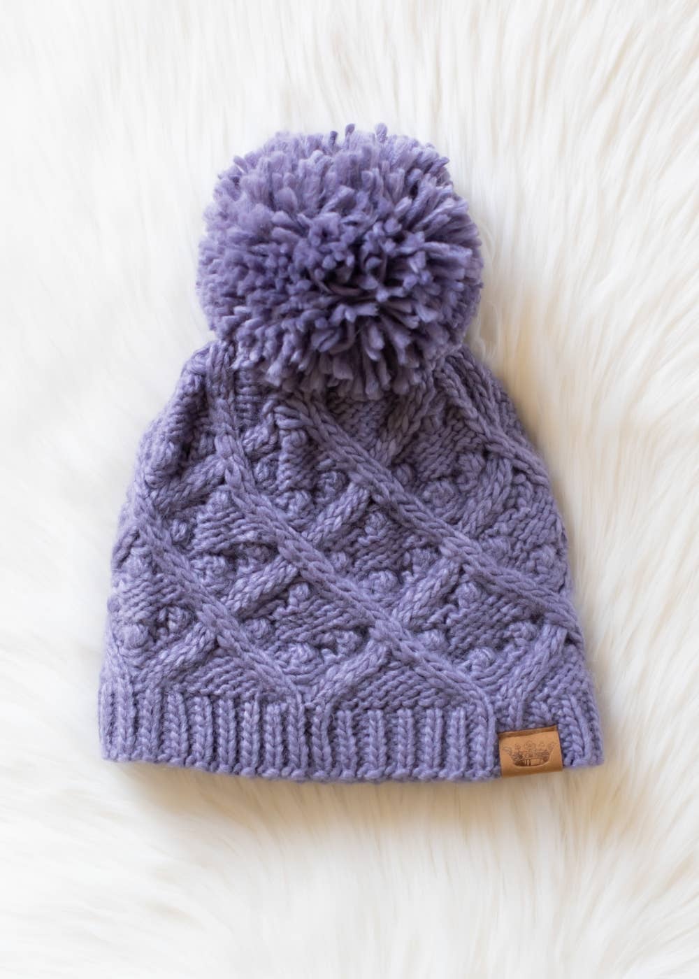Periwinkle Knit Pom Hat