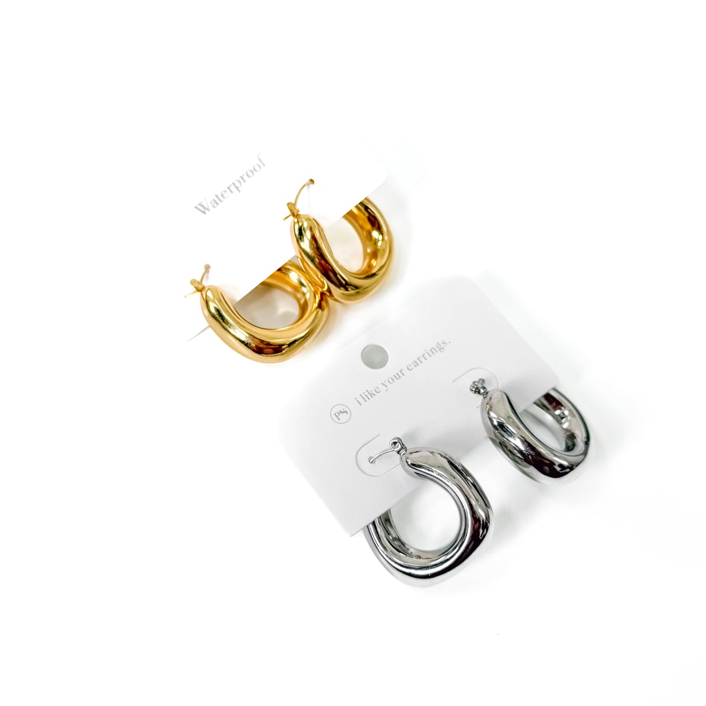 Chunky Geometric Hoops - WATERPROOF